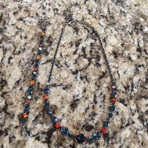 Orange and Blue Sorrelli Necklace and bracelet set